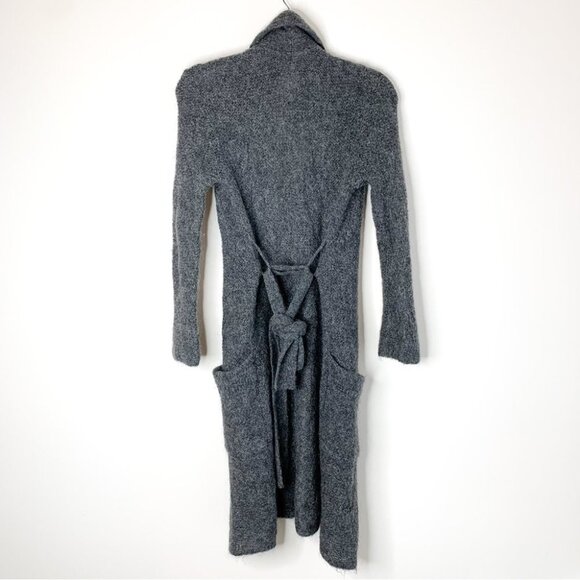Aritzia Wilfred Long Cardigan Sweater Duster Mohair Wool Blend Belted Gray XXS - Picture 12 of 16